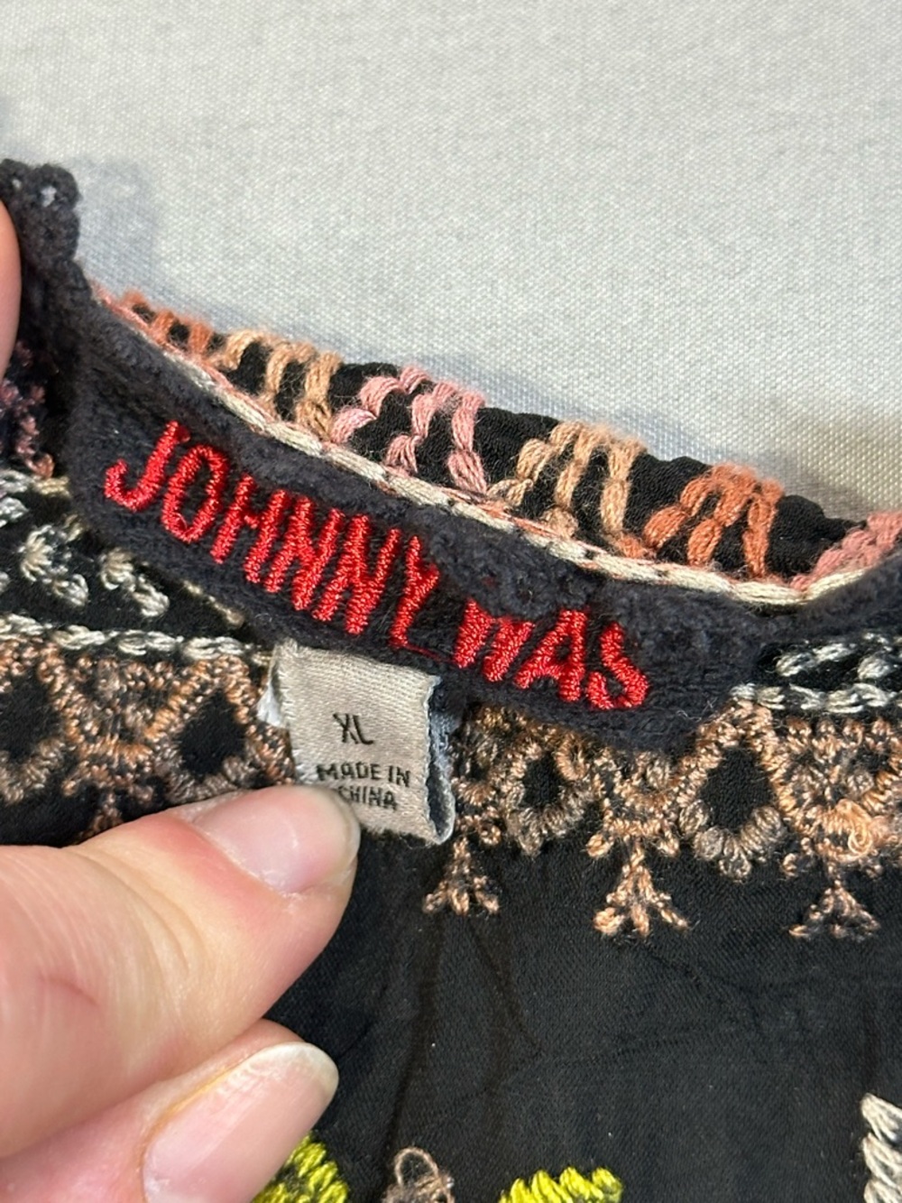 Johnny Was Embroidered Floral Tunic Blouse, Bell Sleeves - Womens XL - Picture 4 of 16